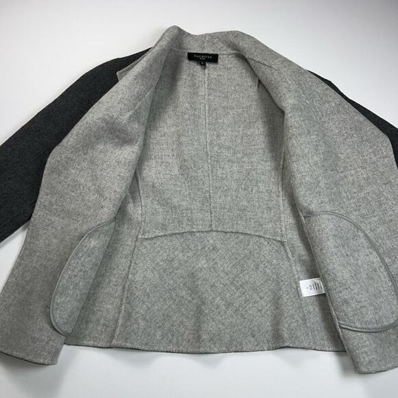 Talbots Petites Wool Cardigan Sweater Jacket Two Tone Gray Pockets Size S - Picture 6 of 11